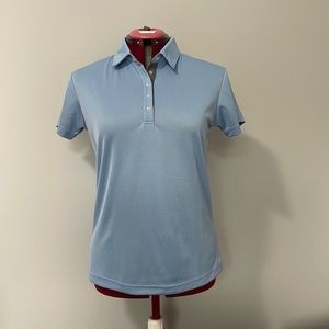 Women’s light blue golf polo